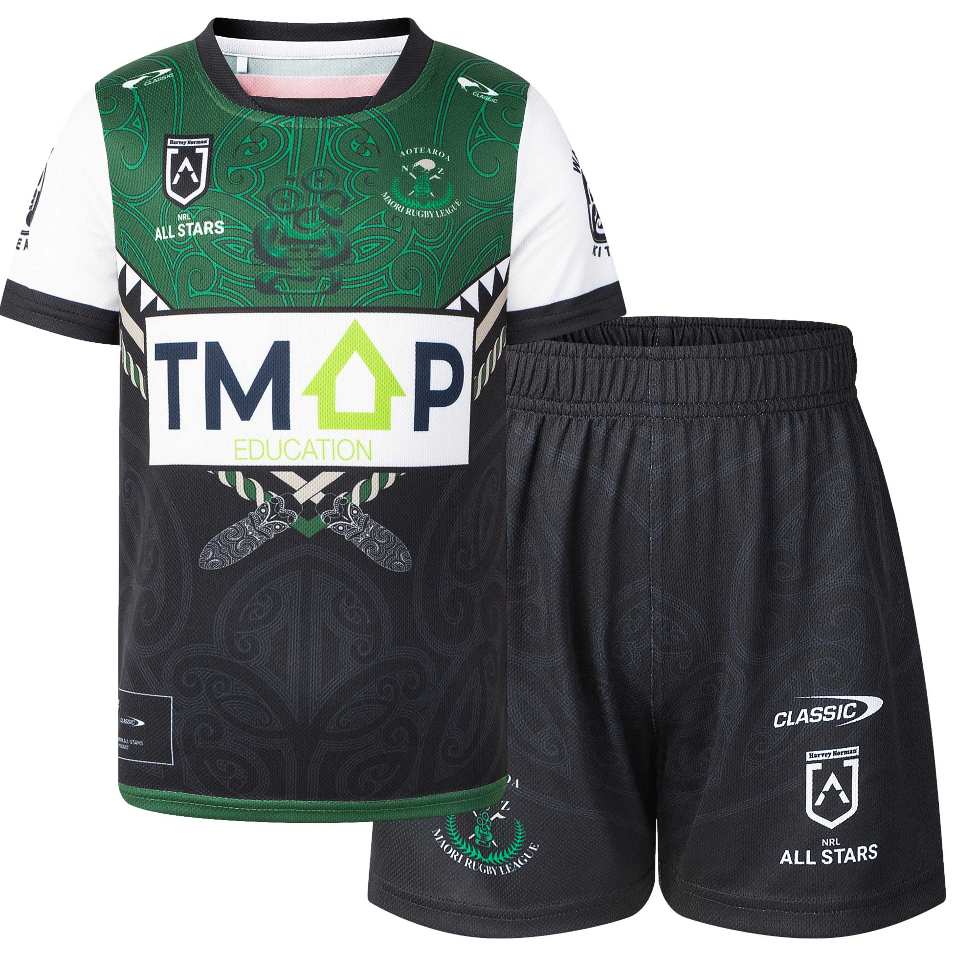New Zealand Maori All Stars 2026 NRL Toddler On Field Jersey + Shorts Combo