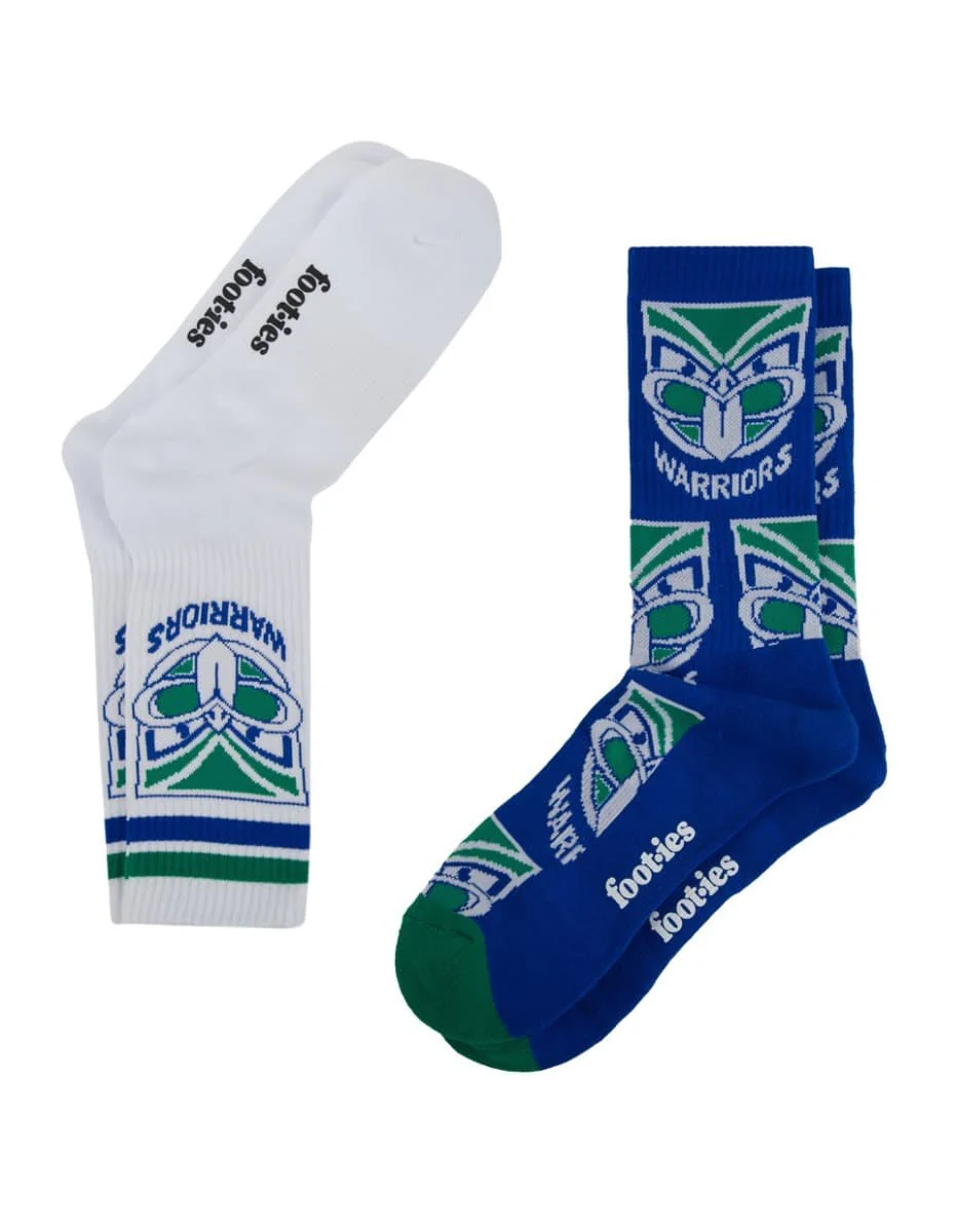 New Zealand Warriors NRL Logos Sneaker Socks 2 Pack - Image 3