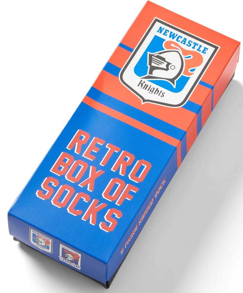 Newcastle Knights NRL Retro 5 Pack Box Socks - Image 2
