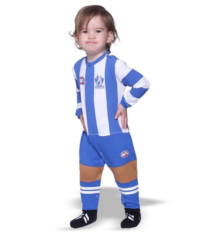 North Melbourne Kangaroos AFL Infant Toddler Onesie Footysuit - Image 3