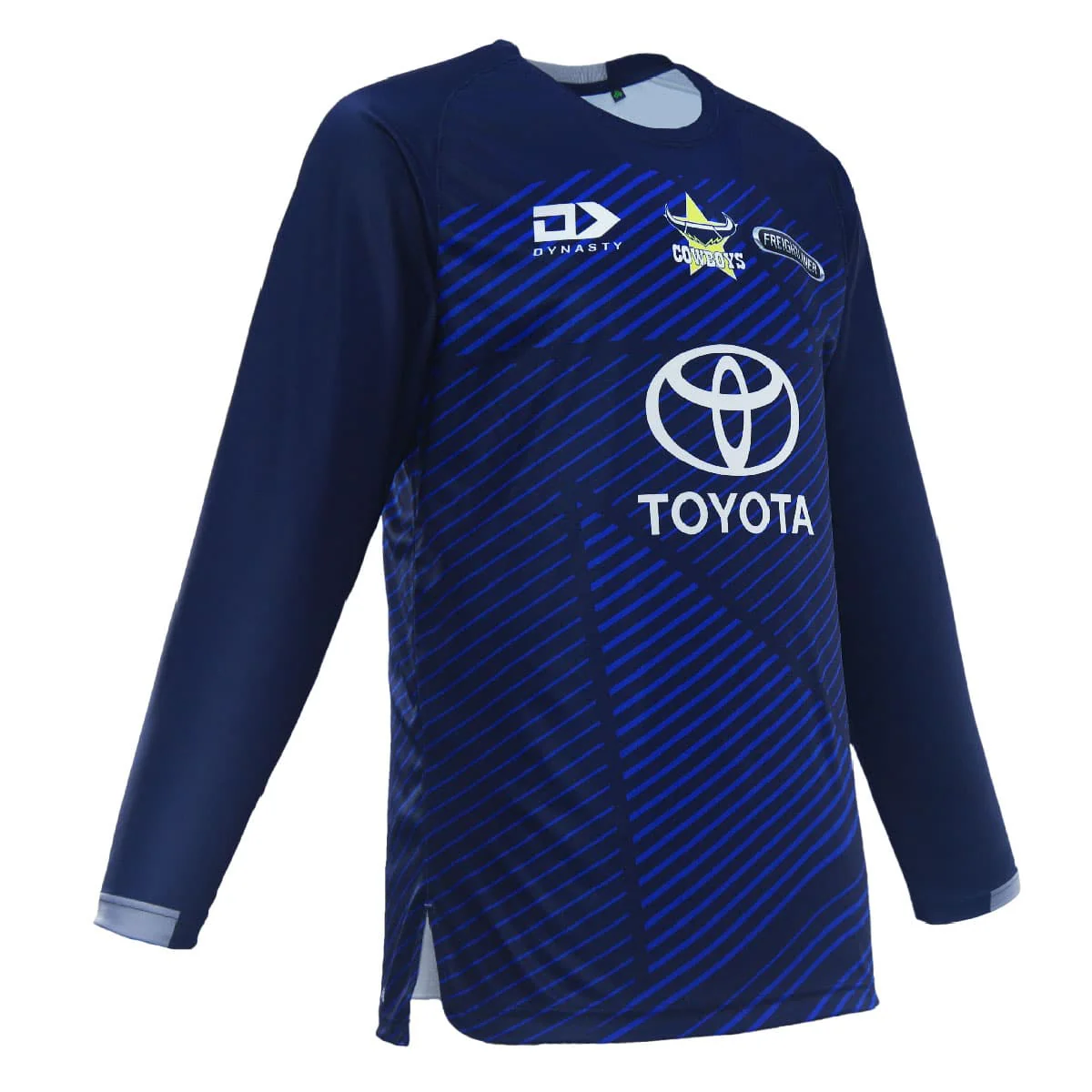North Queensland Cowboys 2024 NRL Mens Navy Long Sleeve Training Shirt - Image 4