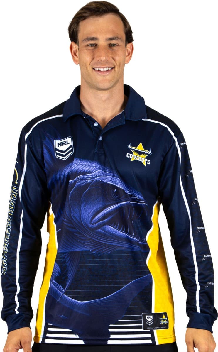 North Queensland Cowboys NRL Mens Barracuda Fishing Shirt