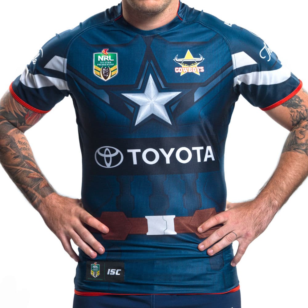 North Queensland Cowboys Mens Captain America Marvel Jersey - Image 8