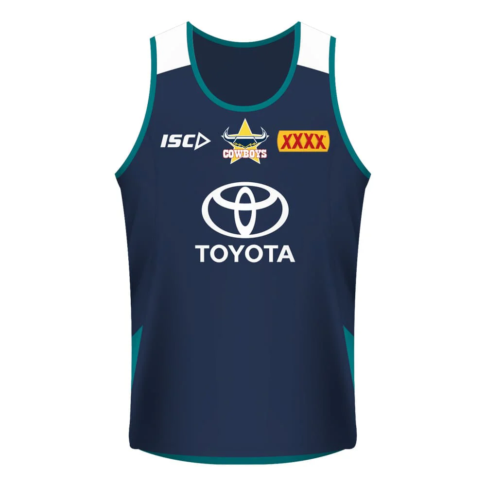 North Queensland Cowboys Navy Training Singlet - Image 3