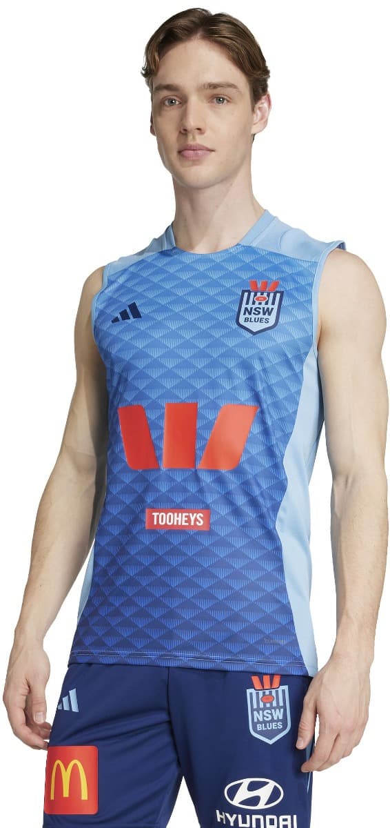 NSW Blues 2025 State of Origin Mens Light Blue Training Singlet - Image 2
