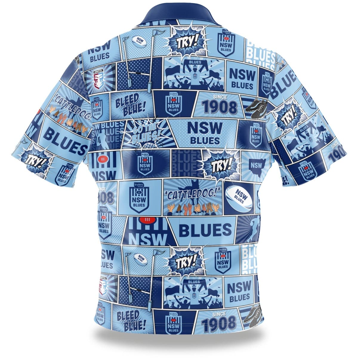 NSW Blues NRL Mens Pop Art Shirt - Image 2