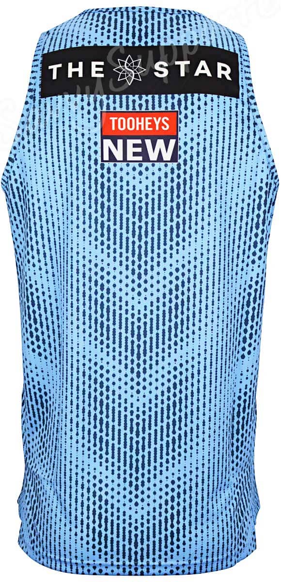 NSW Blues State of Origin Mens Sky Training Singlet - Image 3