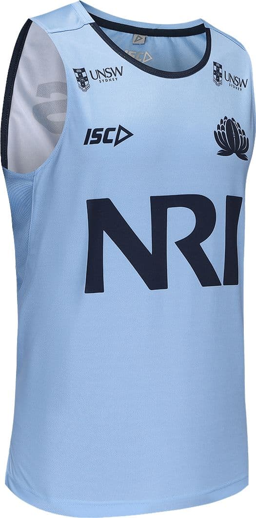 NSW Waratahs 2025 Rugby Union Mens Camb Blue Training Singlet - Image 4