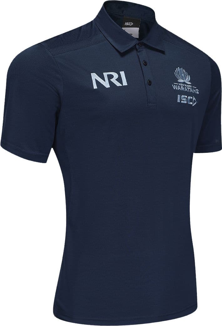 NSW Waratahs 2025 Rugby Union Mens Navy Team Polo Shirt - Image 4