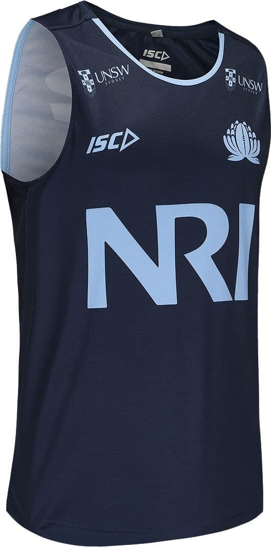 NSW Waratahs 2025 Rugby Union Mens Navy Training Singlet - Image 4