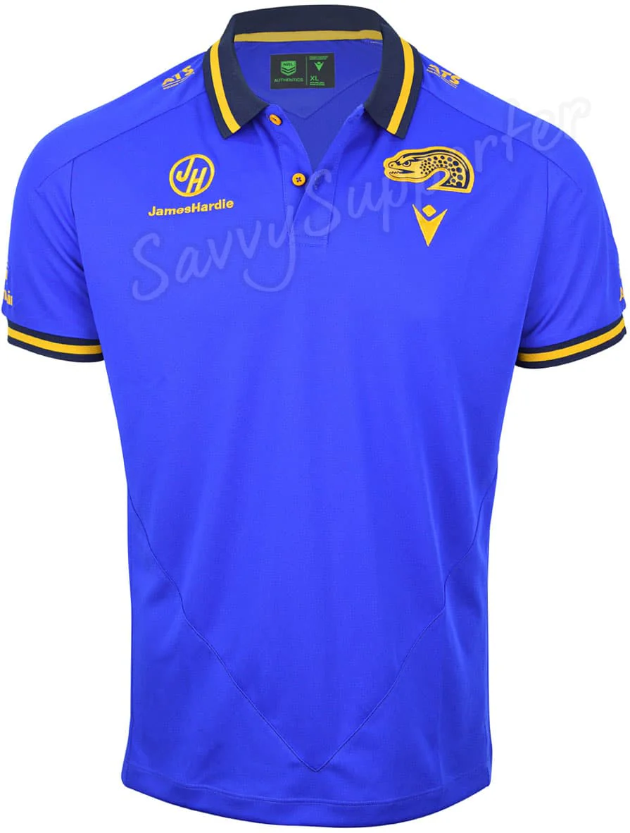 Parramatta Eels 2025 NRL Mens Blue Travel Polo Shirt - Image 2