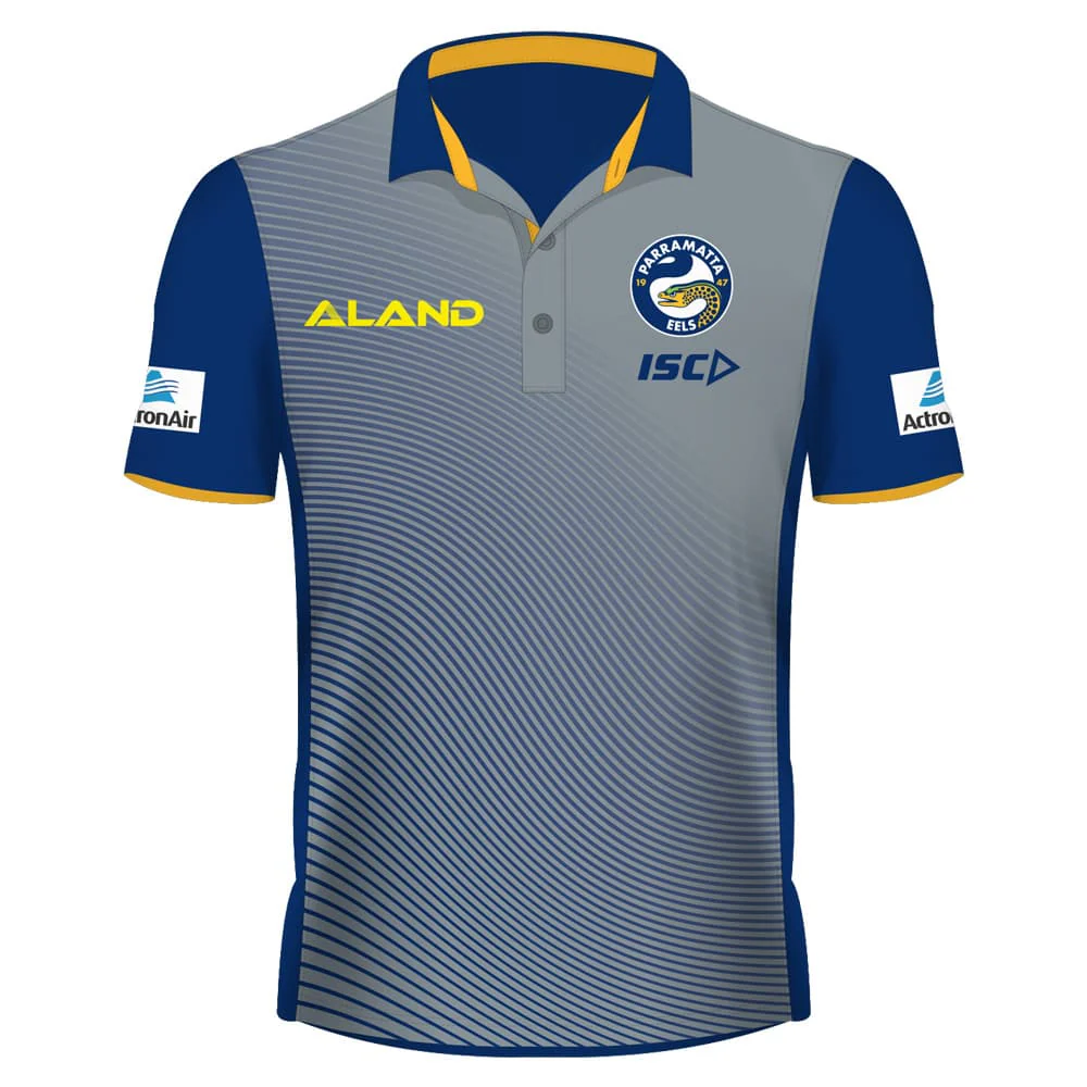 Parramatta Eels NRL ISC Grey Marine Polo Shirt - Image 6
