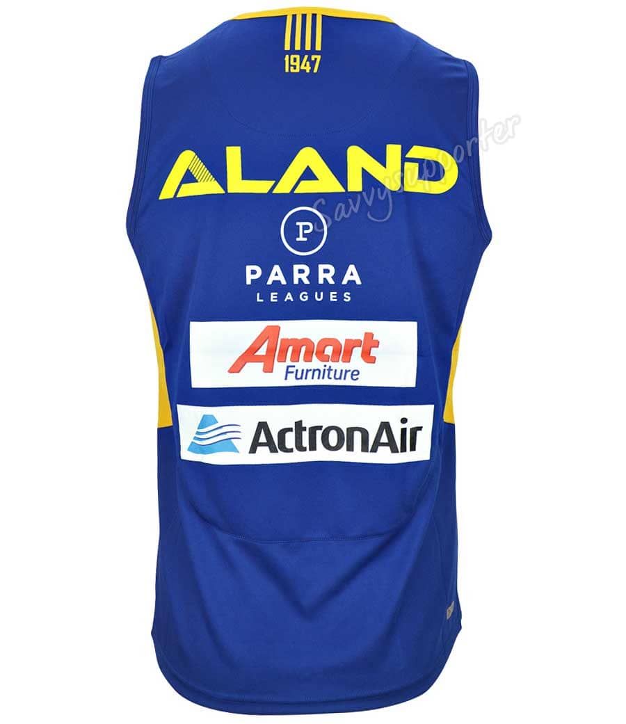 Parramatta Eels NRL Mens Marine Gold Training Singlet - Image 3