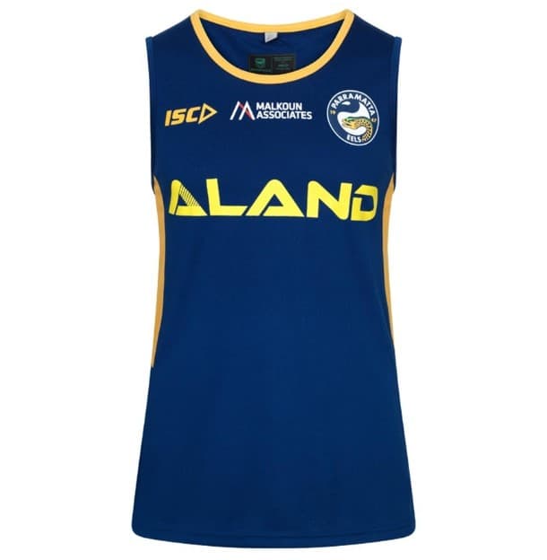 Parramatta Eels NRL Mens Marine Gold Training Singlet - Image 4