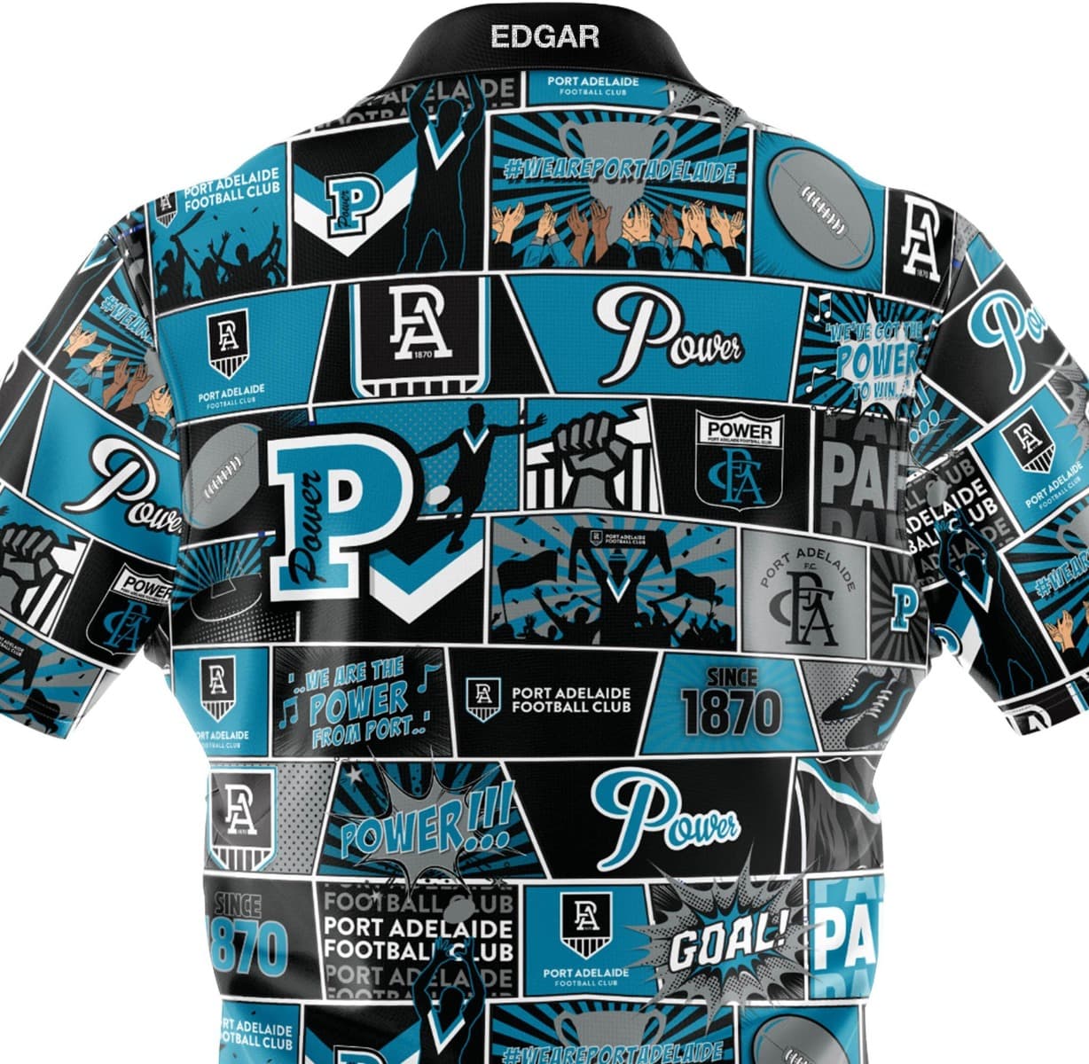 Port Adelaide Power AFL Mens Pop Art Shirt - Image 3