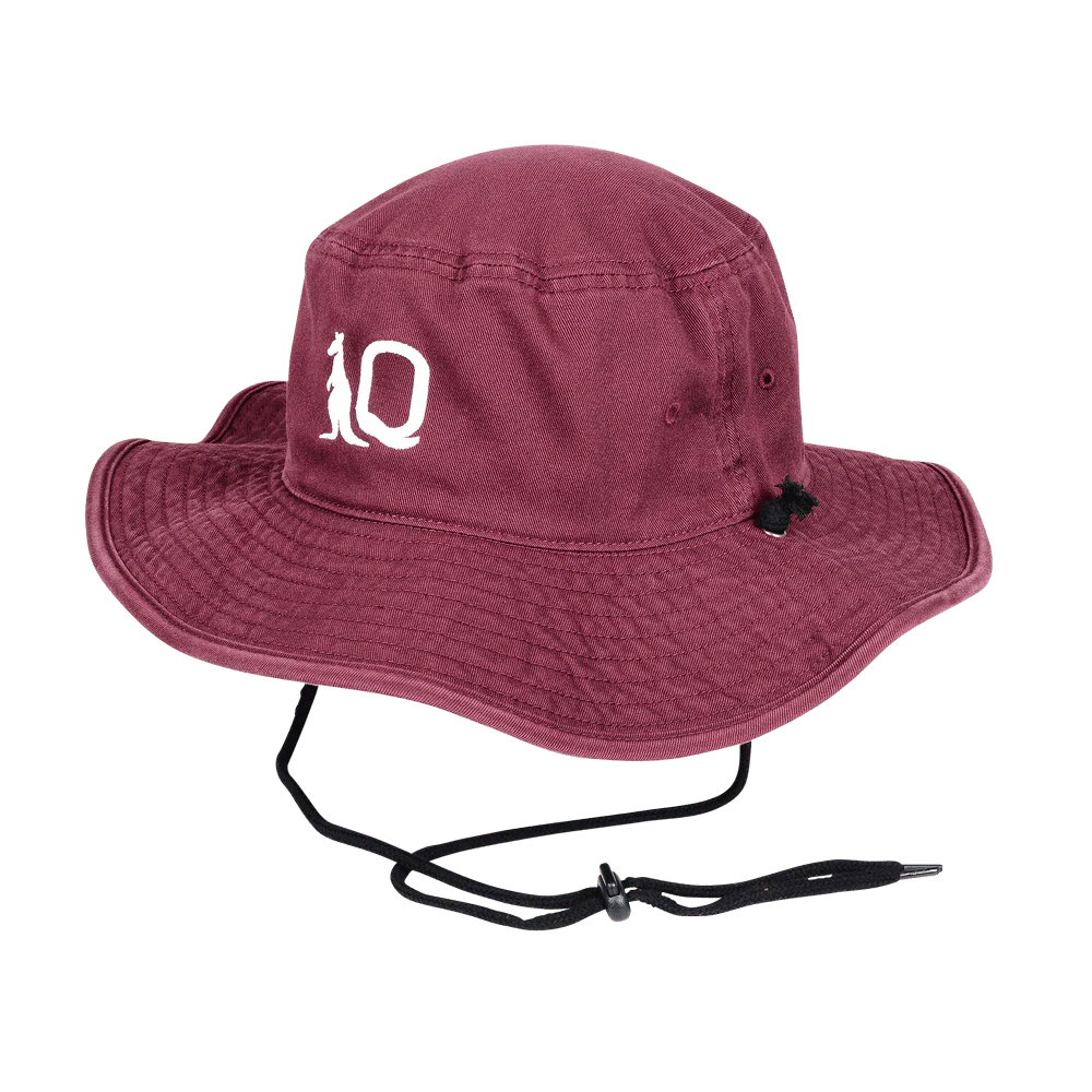 QLD Maroons State of Origin Maroon Wide Brim Bucket Hat L/XL