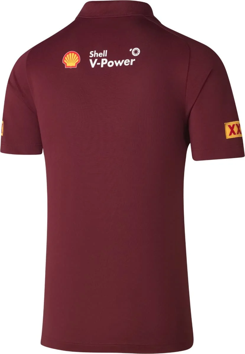 QLD Maroons State of Origin 2025 NRL Mens Black Team Polo Shirt - Image 2