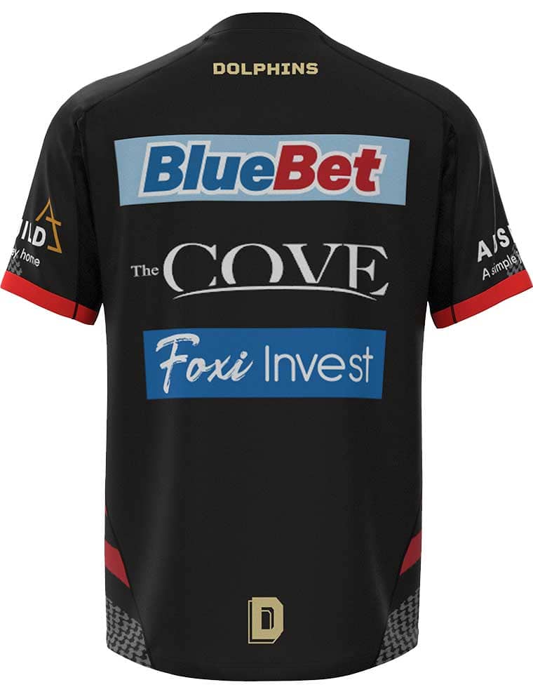 Redcliffe Dolphins 2023 NRL Mens Black Training Jersey - Image 2