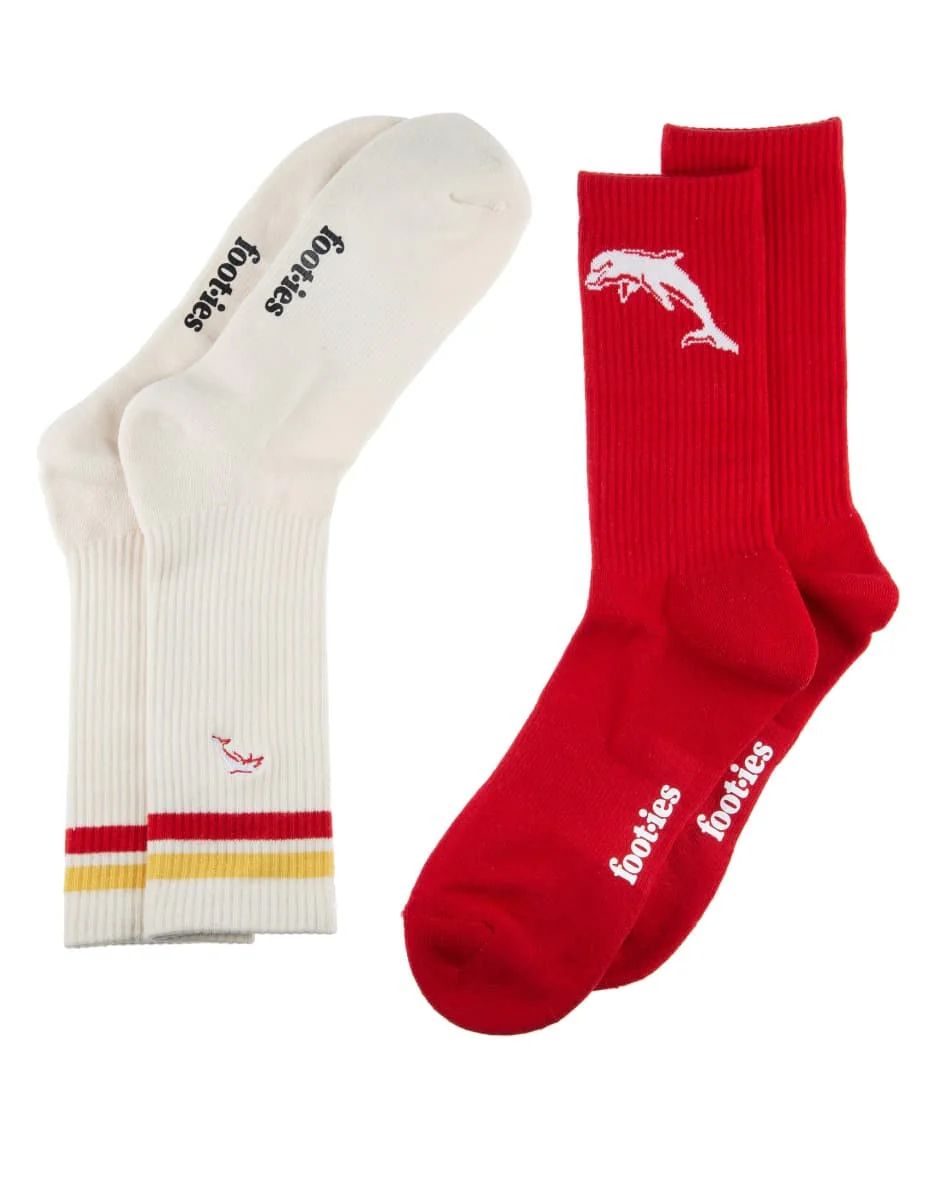 Redcliffe Dolphins NRL Icons Sneaker 2 Sock Pack - Image 3