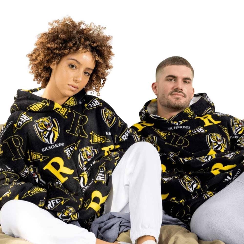 Richmond Tigers AFL Adults Sherpie Snugget Onesie Oversized Hoody