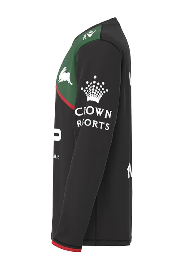 South Sydney Rabbitohs 2023 NRL Mens Black Long Sleeve Training Shirt - Image 3