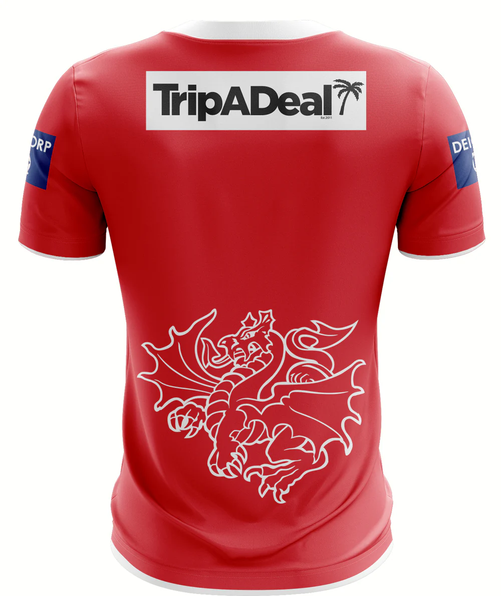 St George Dragons NRL Kids Red Training Shirt - Image 2