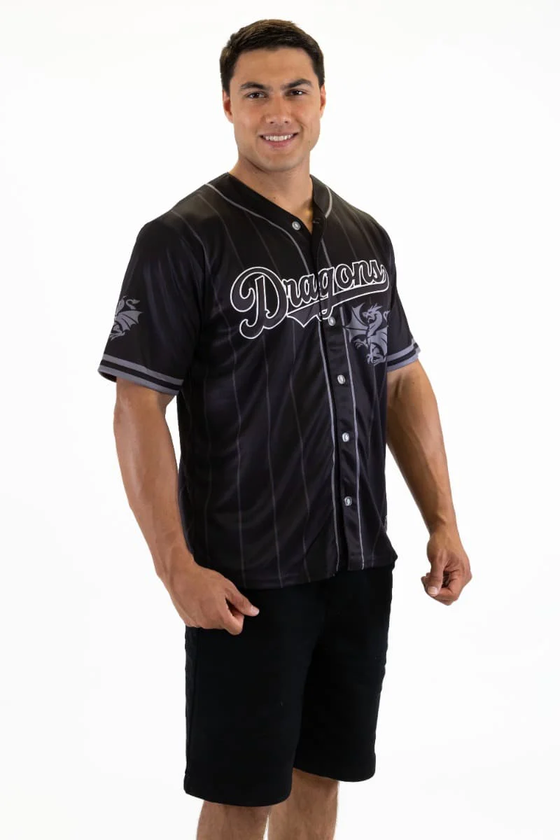 St George Dragons 2025 NRL Mens Blackout Baseball Shirt - Image 4