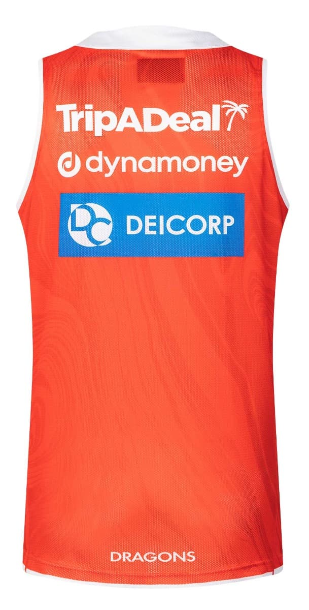 St George Dragons 2025 NRL Mens Red Training Singlet - Image 2
