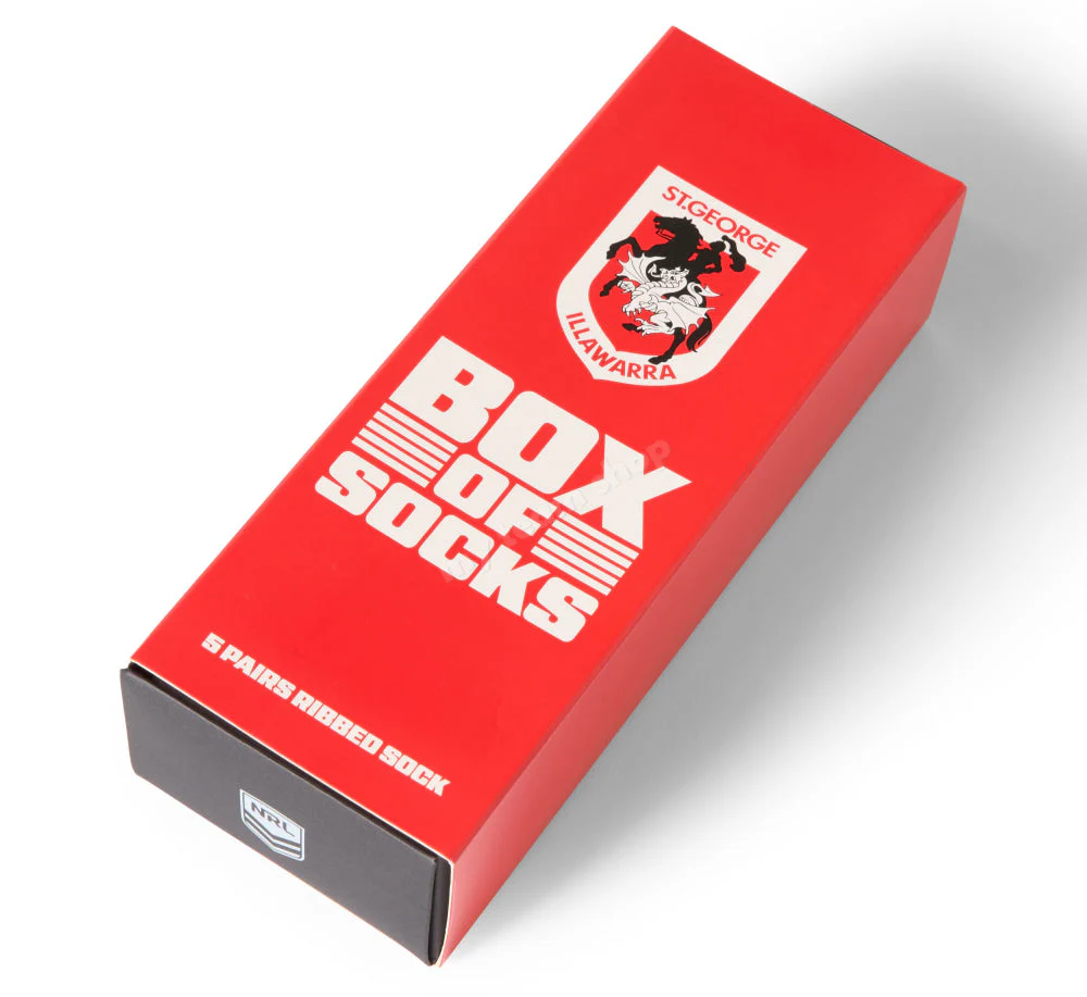 St George Dragons 2026 NRL Adults Everyday Box of Socks (5 Pairs) - Image 2