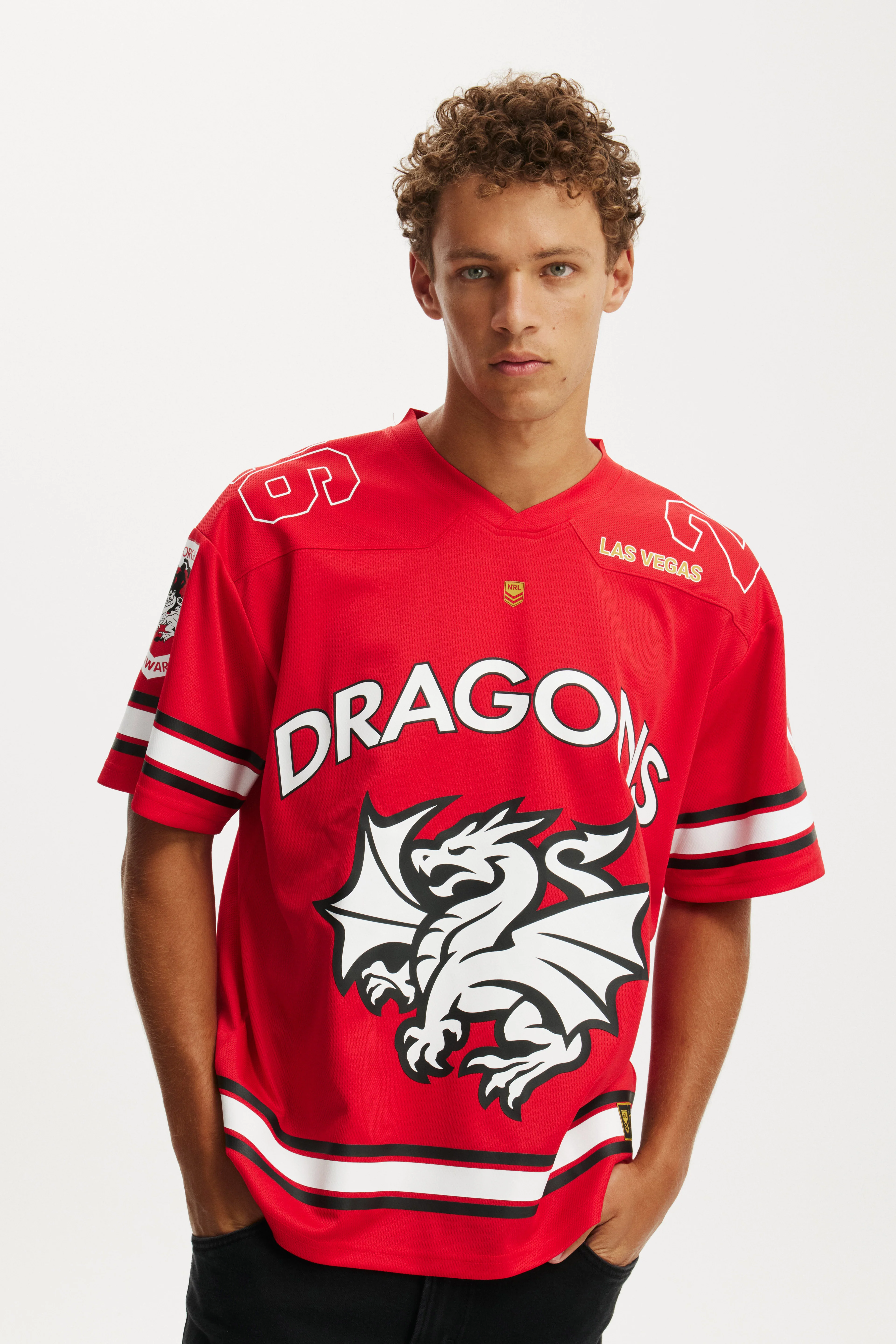 St George Dragons 2026 NRL Mens Las Vegas Grid Iron Jersey - Image 3
