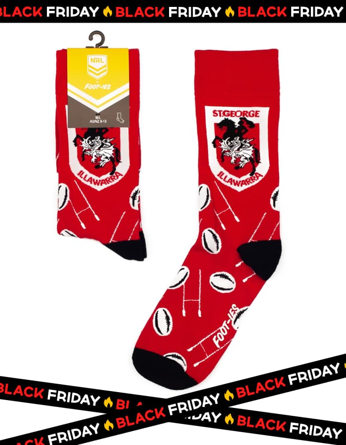 St George Dragons NRL Goal Post Logo Socks - Image 4
