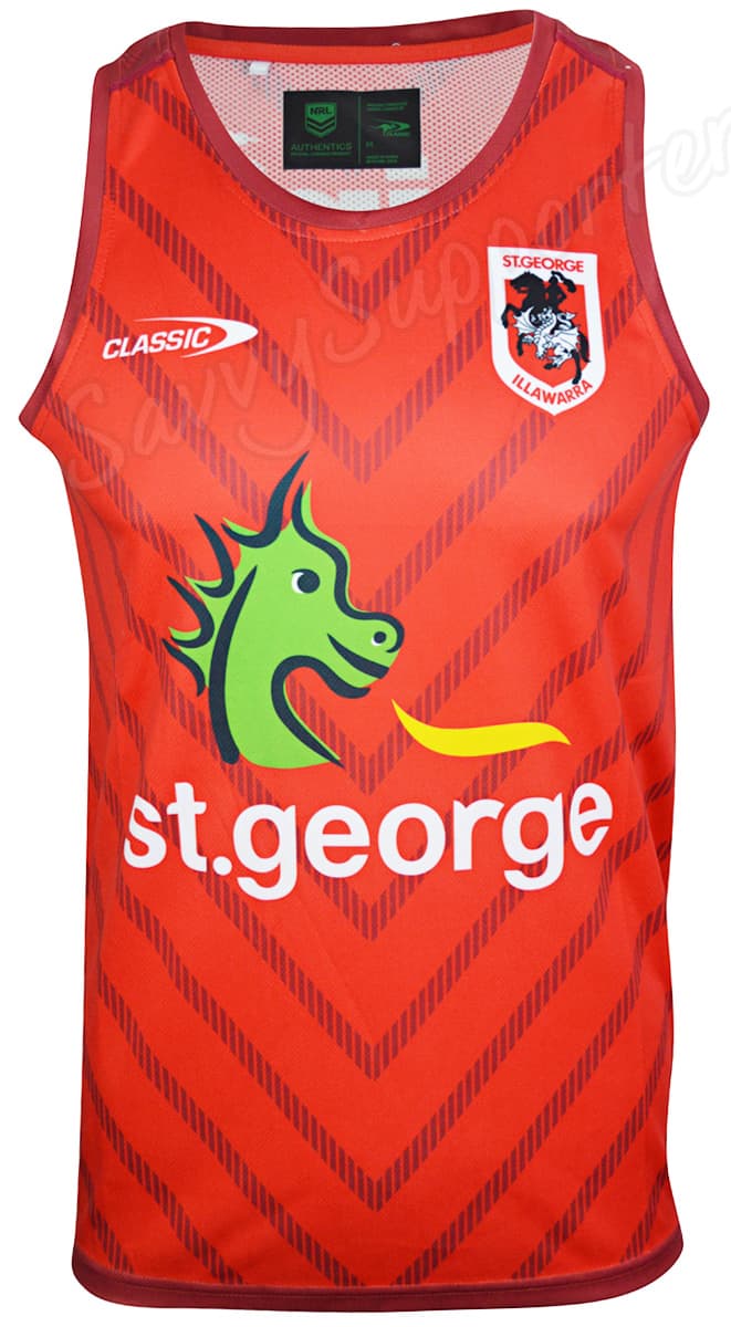St George Dragons NRL Mens Red Training Singlet - Image 2