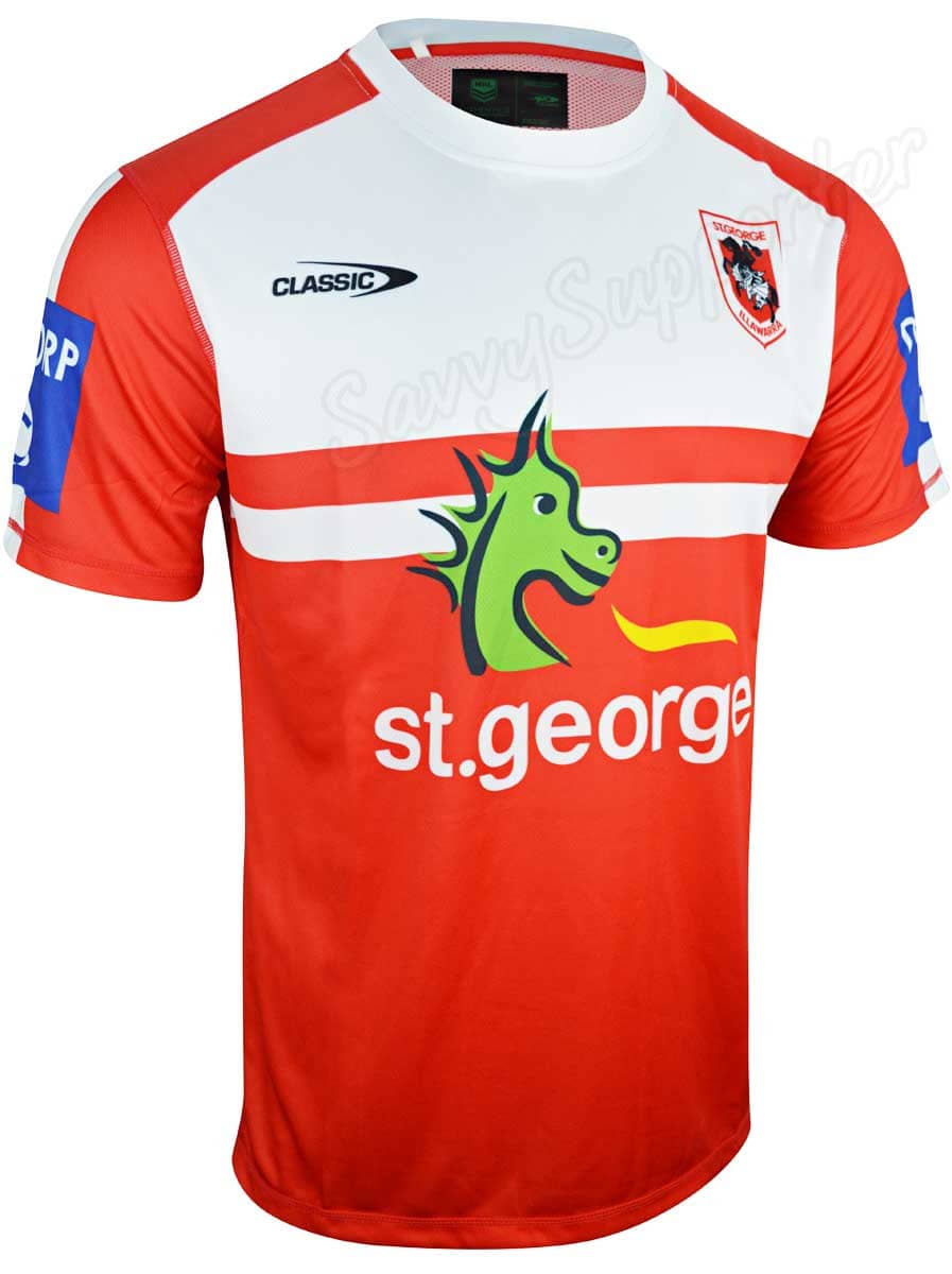 St George Dragons NRL Mens Red / White Training Shirt - Image 2