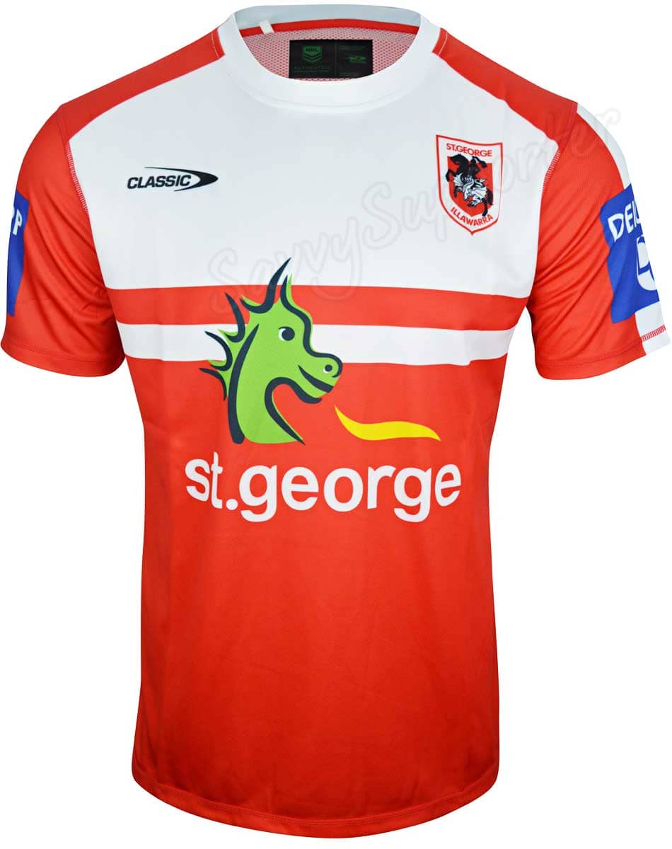St George Dragons NRL Mens Red / White Training Shirt - Image 3