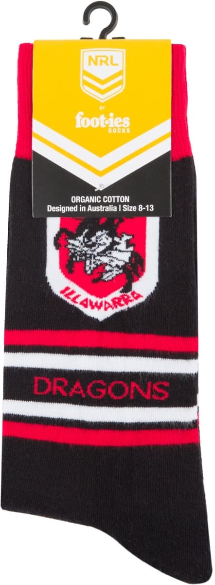 St George Dragons NRL Stripe Organic Cotton Socks - Image 3