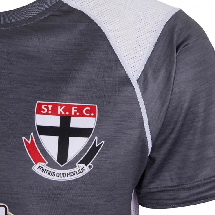 St Kilda Saints AFL Mens Grey Training Shirt - Image 2