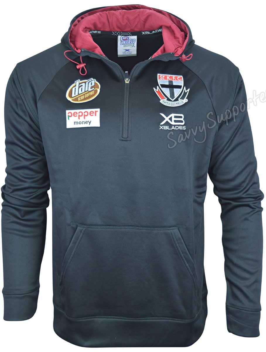 St Kilda Saints Mens AFL 1/4 Zip Hoodie - Image 4
