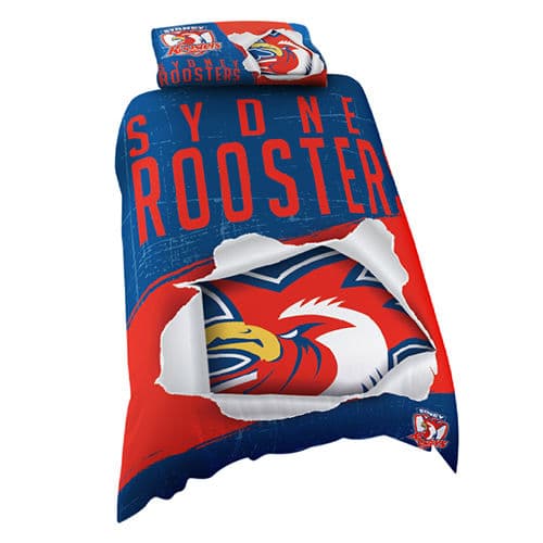 Sydney Roosters 2024 NRL Quilt Cover Set Doona Single Double Queen King - Image 3