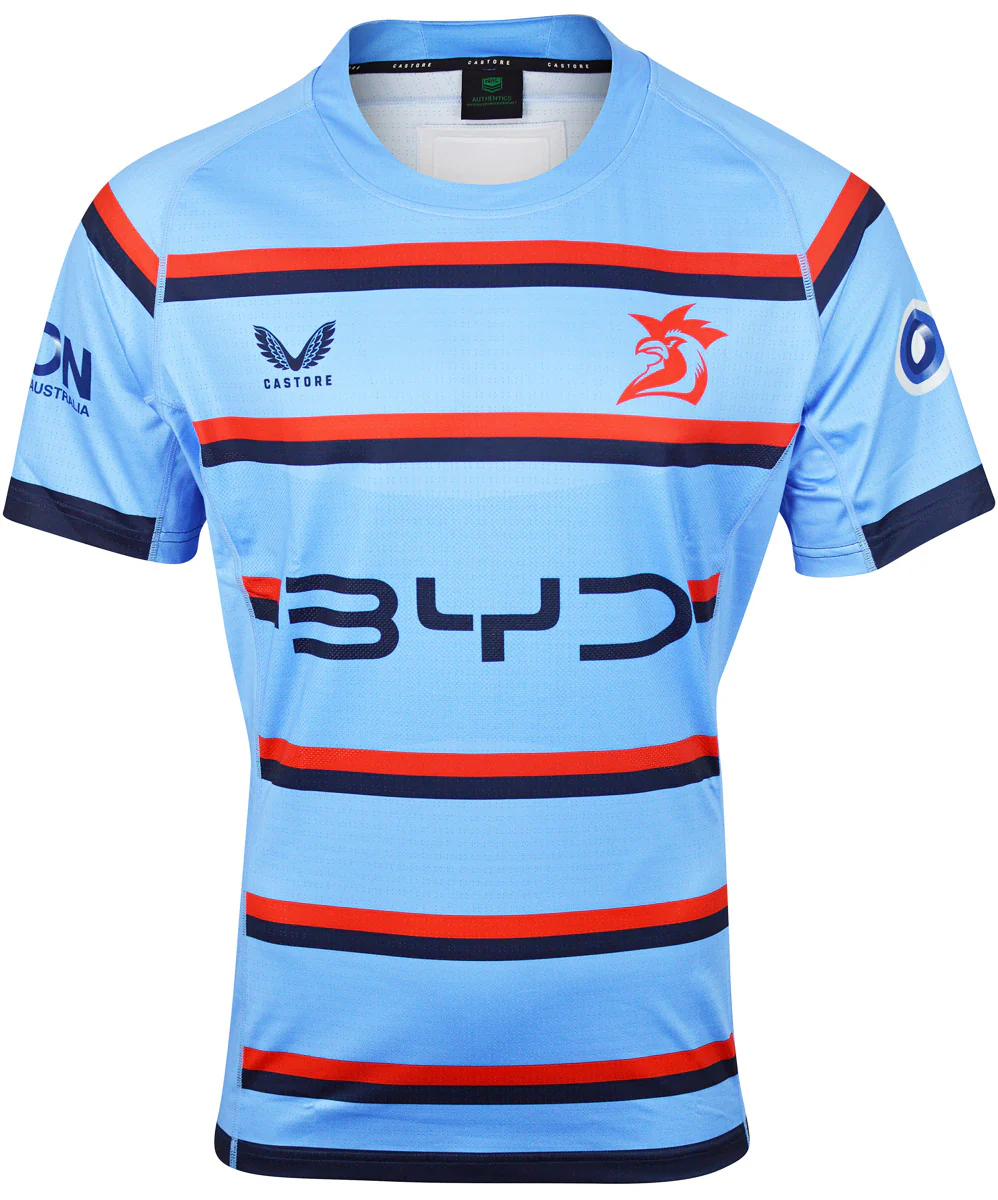 Sydney Roosters 2025 NRL Mens Sky Blue Player Issue Jersey with GPS - Image 2
