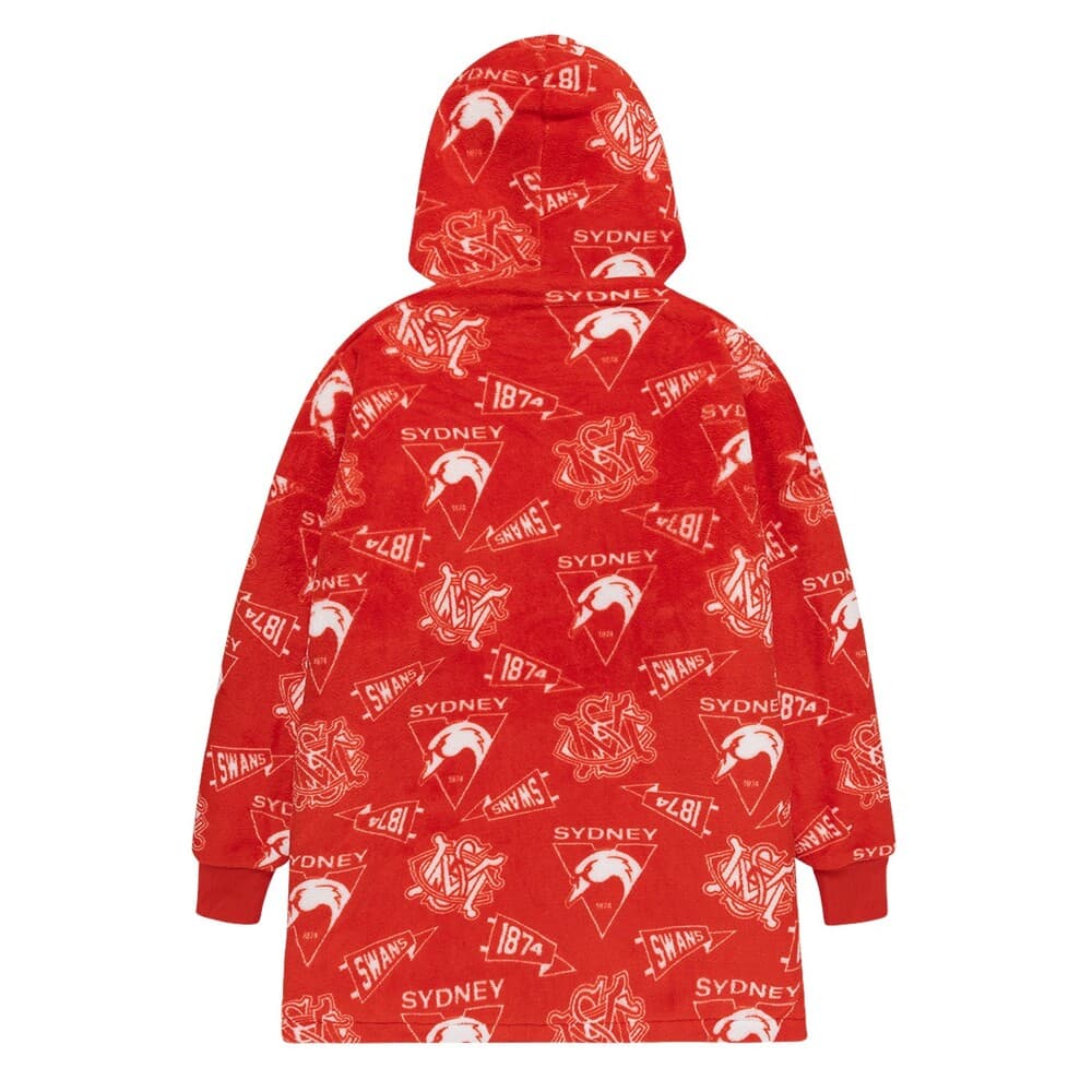 Sydney Swans AFL Adults Sherpie Snugget Onesie Oversized Hoody - Image 2