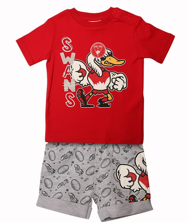 Sydney Swans AFL Babies 2 piece Tee & Short Pack - Image 4