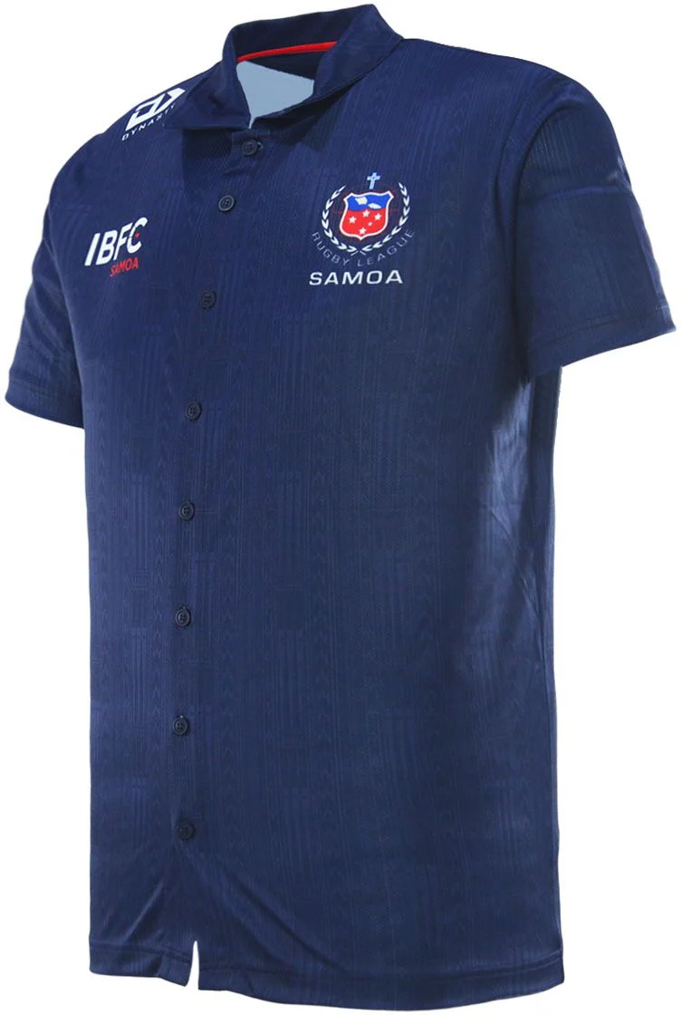 Toa Samoa 2026 NRL Mens Button Up Polo Shirt - Image 3