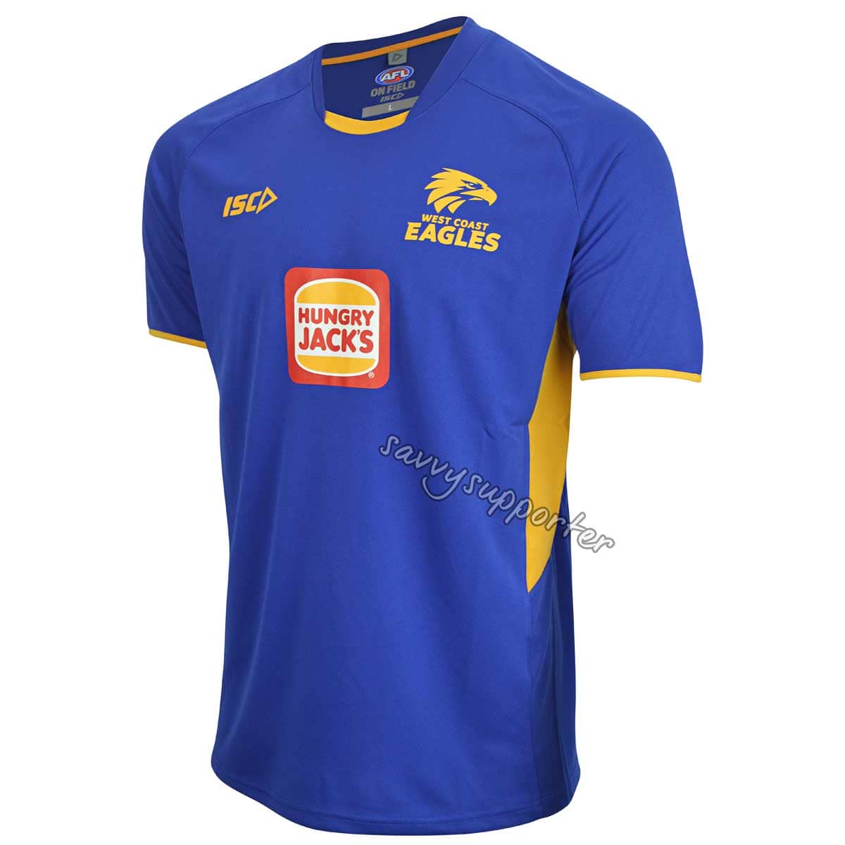 West Coast Eagles AFL Royal Gold Training Shirt - Image 2