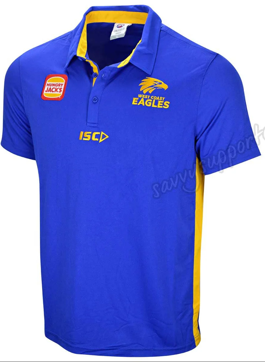 West Coast Eagles AFL Royal Media Polo Shirt