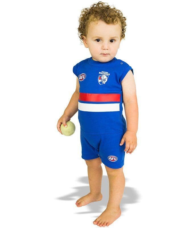 Western Bulldogs AFL Boys Short Footysuit Onesie Guernsey - Image 9