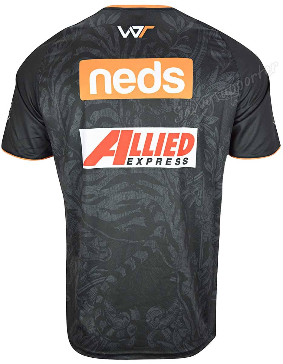 Wests Tigers NRL Mens Black Training Shirt - Image 4